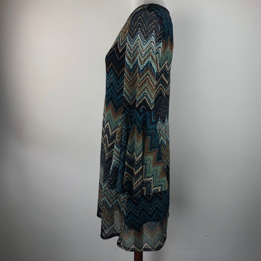 MSK 10 Chevron Dress Boho Flutter Sleeve - Picture 6 of 8